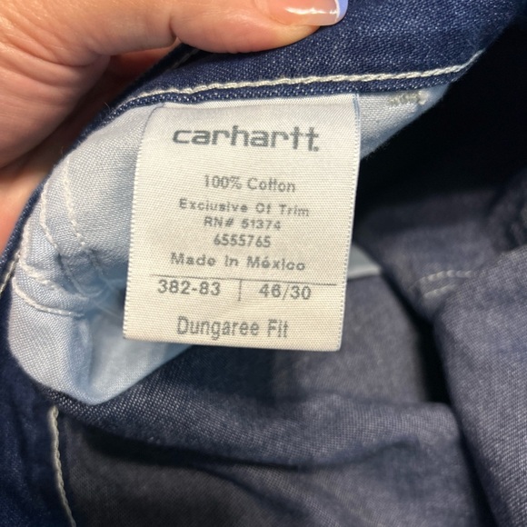 NWT Carhartt Mens Size 46X30 Loose Original Fit Work Dungaree Straight Leg Jeans - Picture 6 of 7